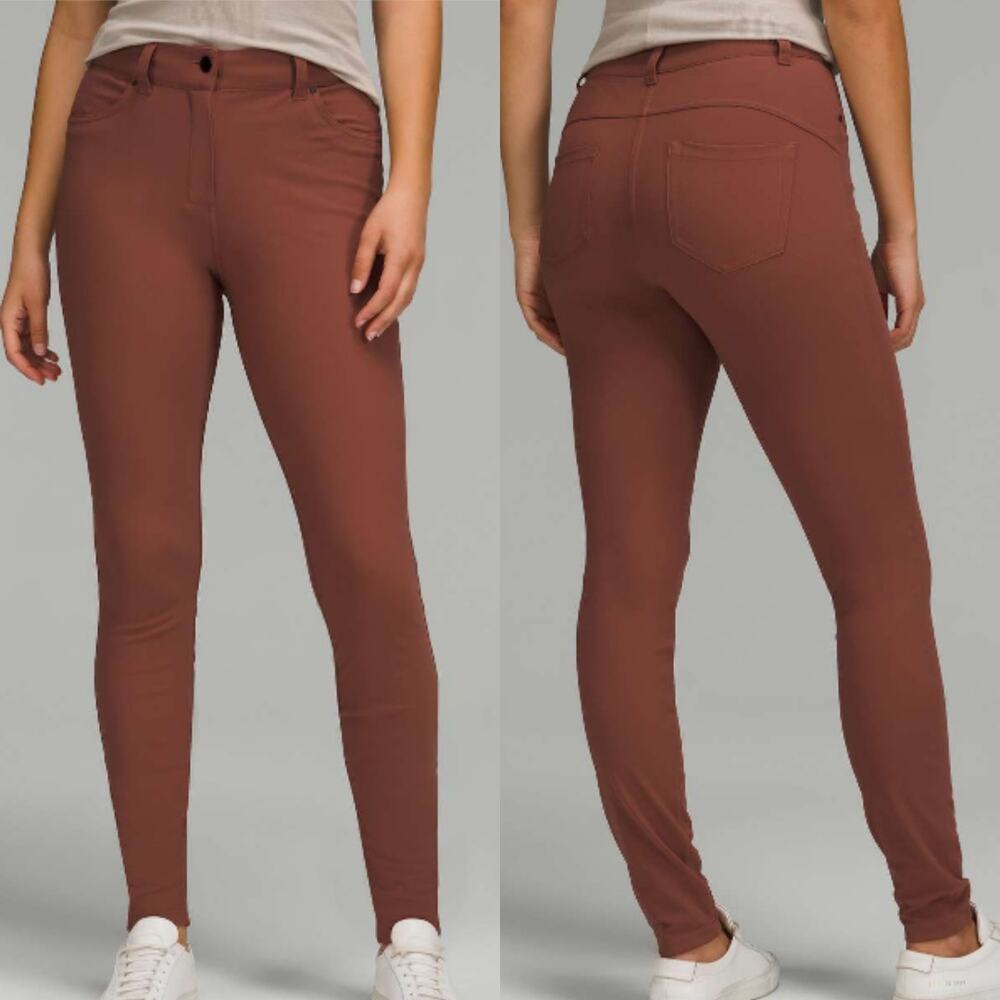 Lululemon Women’s 27‎ City Sleek Slim Fit High Rise Pants 5-Pocket Copper Brown